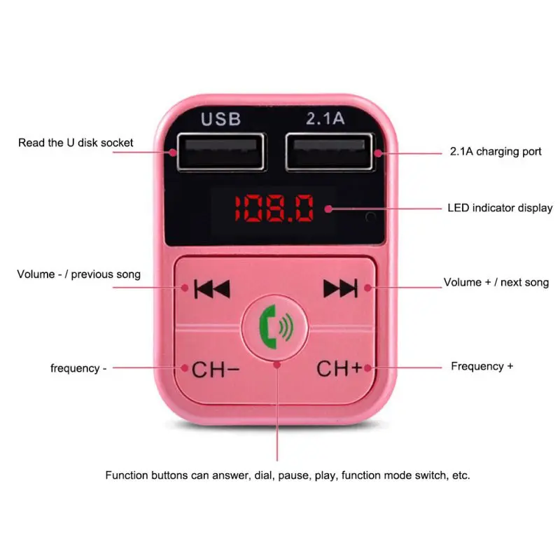 Автомобильный комплект громкой связи Bluetooth беспроводной fm-передатчик lcd MP3-плеер USB зарядное устройство автомобильные аксессуары