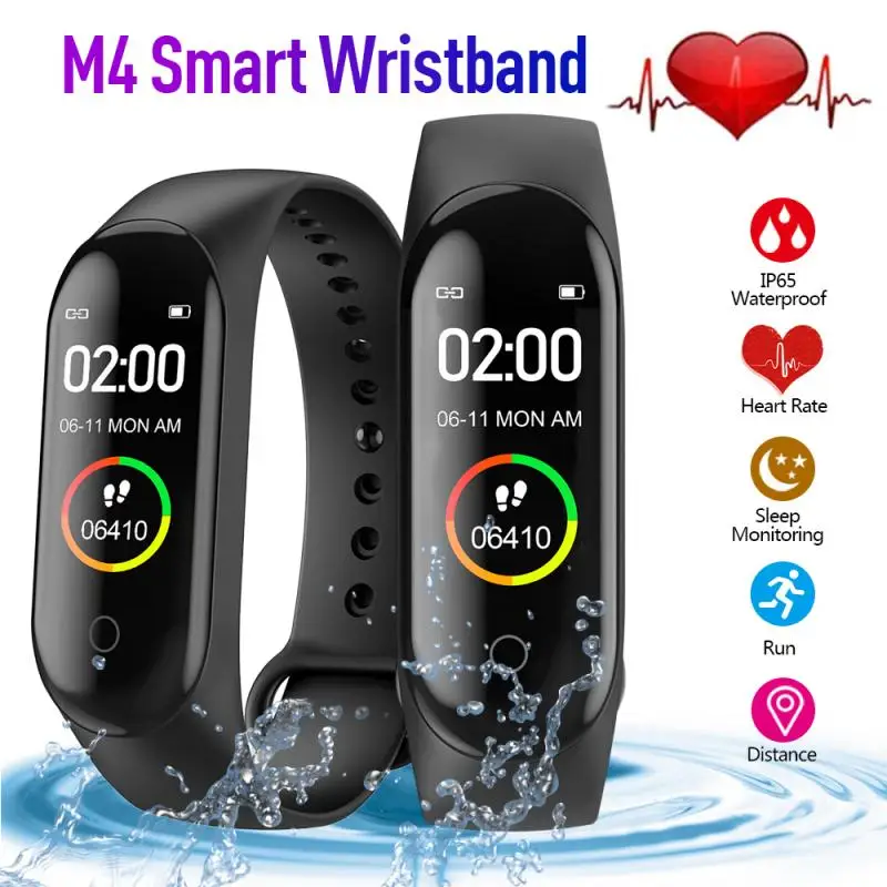 

M4 Sports Smart Watch IP67 Waterproof Smartwatch Blood Pressure Heart Rate Monitor For Women Men Fitness Wristband with Charger