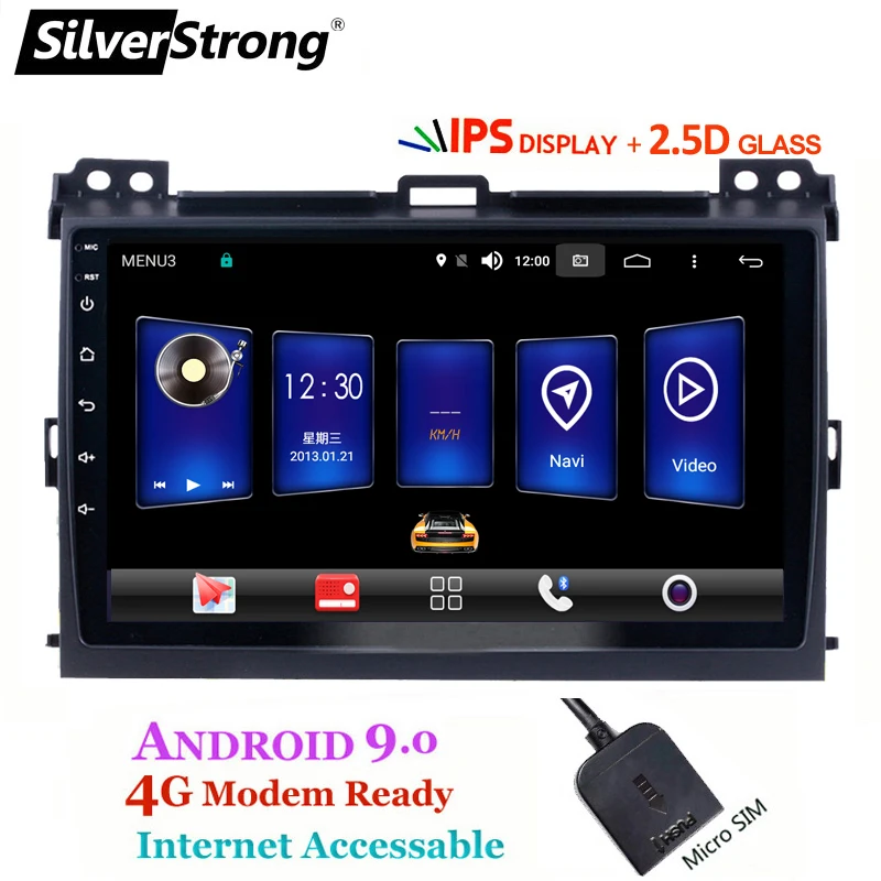 Clearance SilverStrong IPS 2.5D 9inch Android9.0 4G SIM Modem Car DVD for Toyota Prado 120 LandCruiser GPS Radio Master DSP optional 2