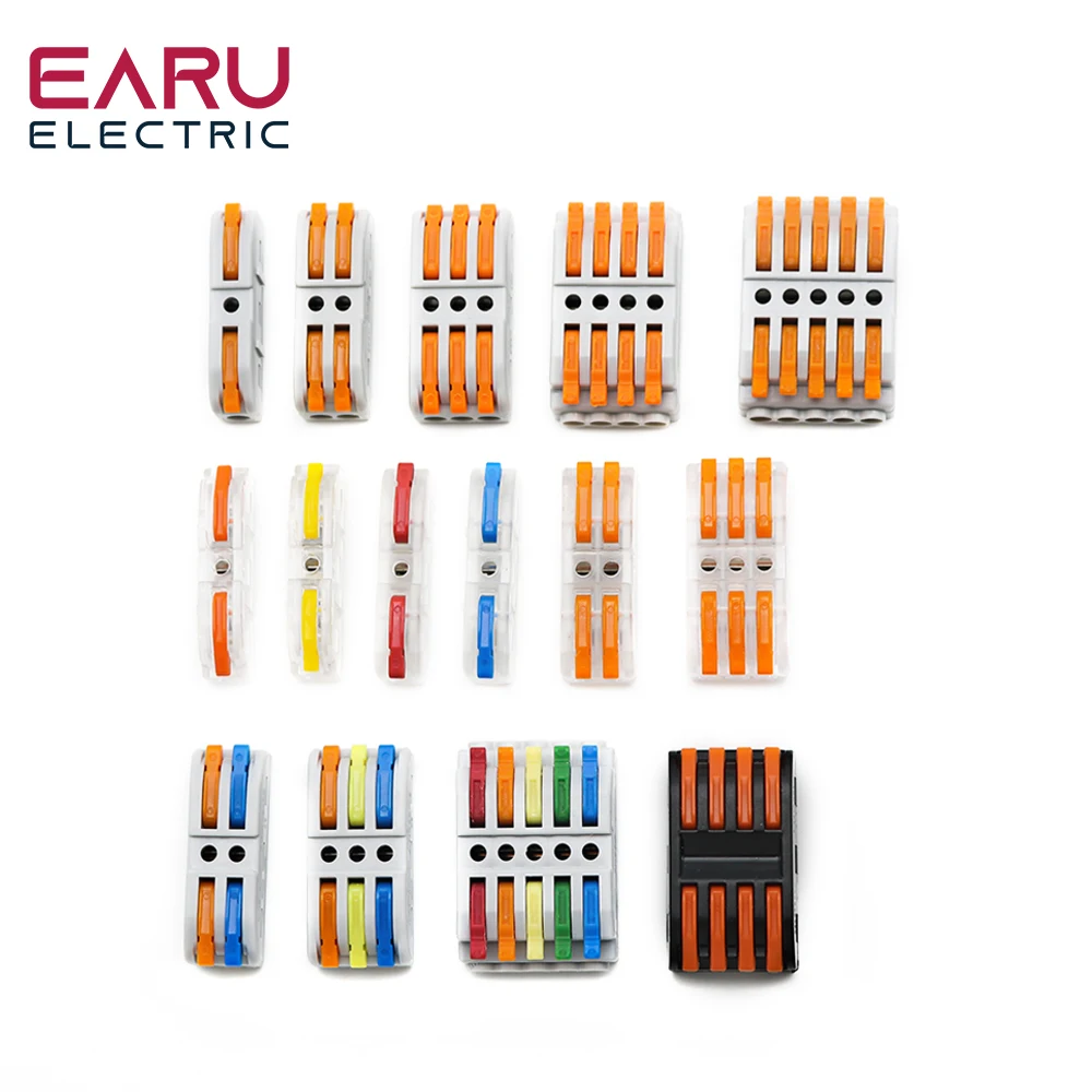1 Pz Connettore Universale Per Cavi Da Costruzione Fast Home Compact Post Connettore Per Cablaggio Morsettiera Per Cablaggio Push-In Spl 211 212 313 2