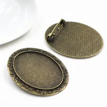 Новая мода 5 шт. 30x40 мм Внутренний размер Античная бронзовая шпилька брошь простой стиль База Установка кулон(B1-18