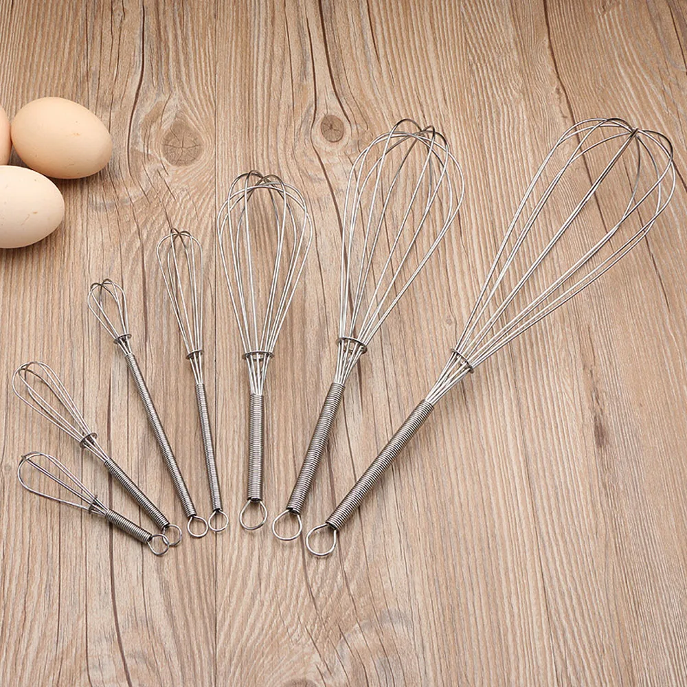 Hand Mixer Stainless Steel Egg Beater Shaker Mini Wire Whisks Milk Frother Blender Kitchen Accessories 8/13/15.5/18/21/26/31CM