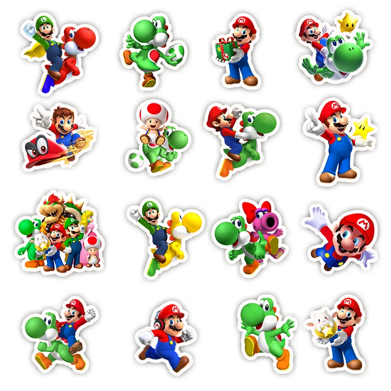 50 шт. наклейка s Super Mario Милая мультяшная наклейка в стиле граффити игрушки для скейтборда ПВХ ноутбук велосипед водостойкие Переводные картинки