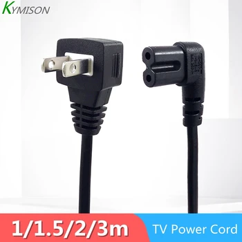 

USA 2 Prong Angle Down Power Cord NEMA 1-15P to IEC320 C7 Figure 8 Connector AC Power Supply Cable Wire for Smart Monitor