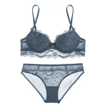 Сексуальный кружевной бюстгальтер и трусики, тонкий мягкий бюстгальтер пуш-ап, нижнее белье, стразы, прозрачные трусики, женское нижнее белье, чашечки A, B, C, D