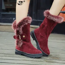 Г., замшевые женские зимние ботинки новая зимняя хлопковая обувь на Плоском Каблуке женская обувь на молнии, черный, красный, толстый плюш, круглый носок, 869kl