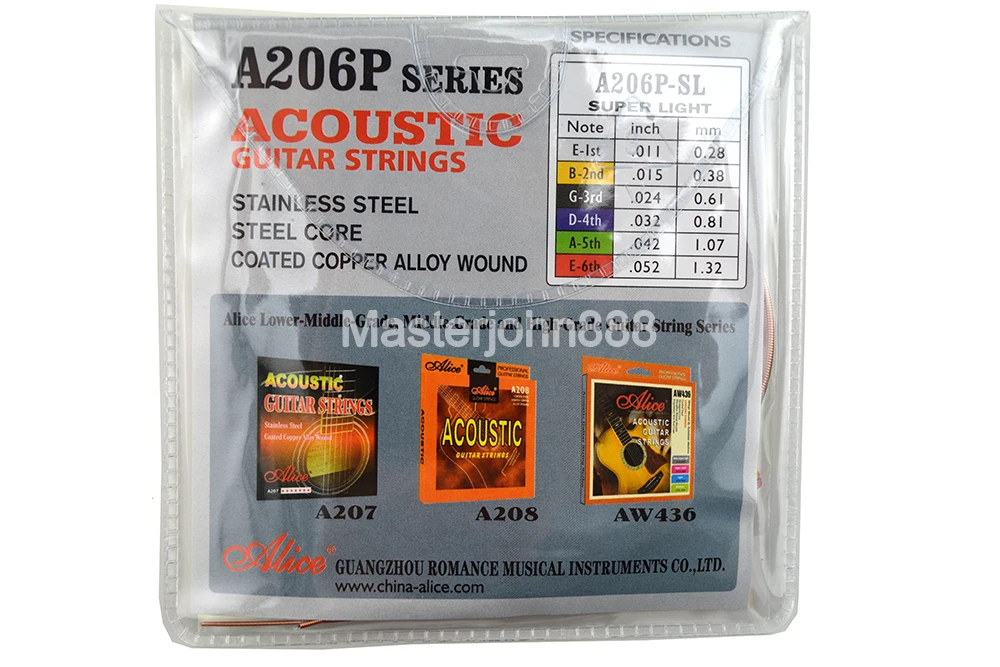 Conjuntos de Cordas de Violão Alice Gêmea Inoxidável Bronze Fósforo Cor Cordas Atacado 10 Aço - Image 3