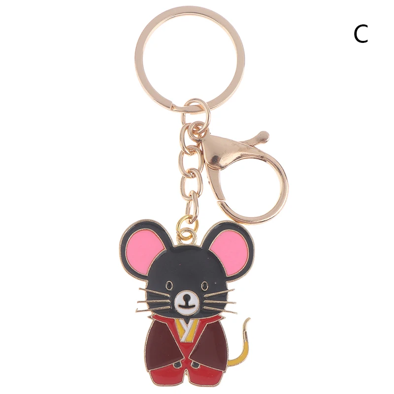 Милый счастливый брелок для ключей мышь Кристалл Эмаль Сумочка брелоки крыса животное ювелирные изделия для женщин подарок автомобильный брелок