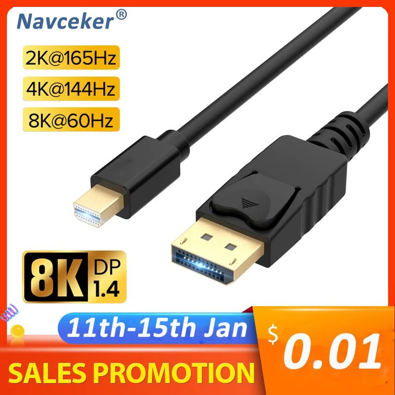 2020 4K @ 144Hz Mini Displayport DP 1 4 кабель 2K 165Hz адаптер Thunderbolt to PC конвертер для Macbook Pro Air|Кабели