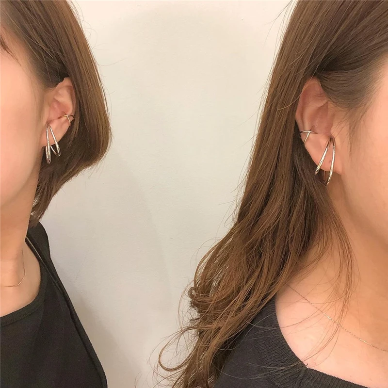 Timeless Wonder Geo Curve Twist ушные клипсы, серьги для женщин, ювелирные изделия в стиле панк, не пирсинг, готический стиль, 2 тона, трендовые, Ins, хип-хоп 5355