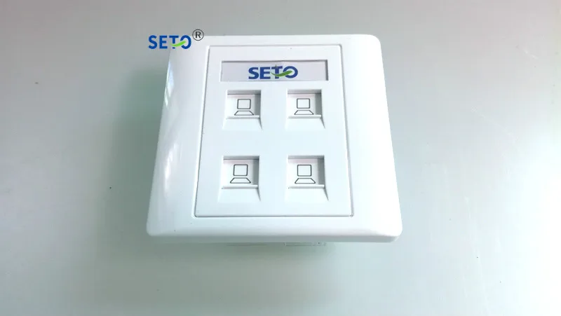 SeTo 86 Тип четыре сетевые порты LAN гигабит RJ45 Cat6 без пробивая настенная пластина разъем Keystone Лицевая панель