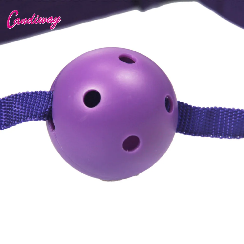 Candiway Adjustable Fetish Nylon Strap Hollow Mouth Ball Oral Gag BDSM Bondage Restraint Adult Sex Toys For Couple Sex Shop