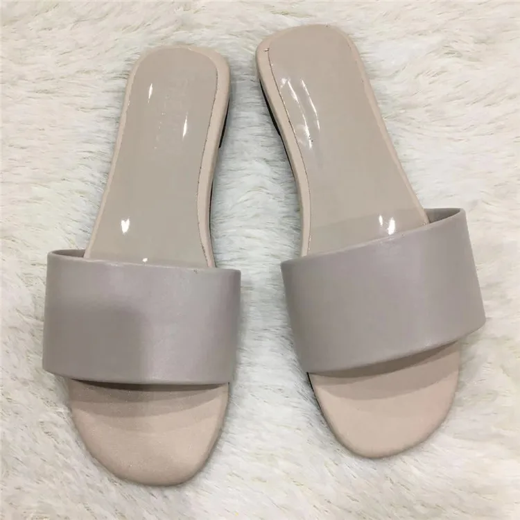 plain sandals Instagram Online Cilibrity/Женская обувь; меховые шлепанцы; модные женские шлепанцы с натуральным лисьим мехом; летние сандалии с мехом енота для путешествий - Цвет: plain sandals