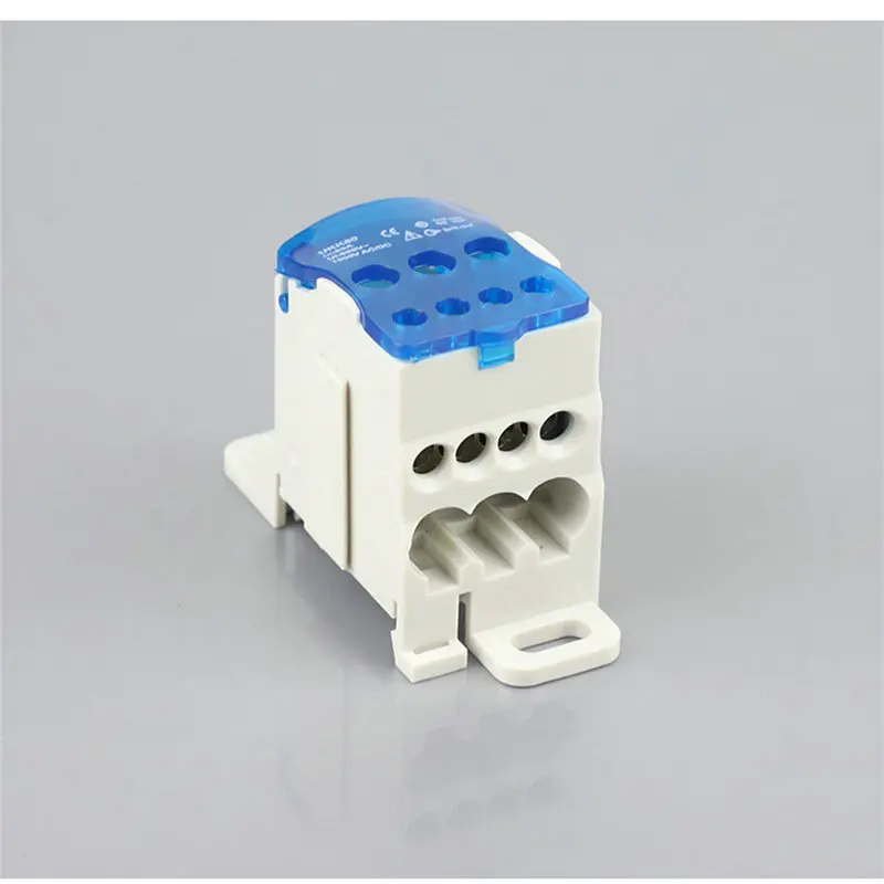 UKK80A Din Rail 1 in N Out Terminal Block Distribution Box Universal Power Junction Box Electric Wire Connector