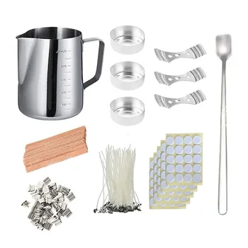 

Scented Stickers DIY Candle Making Kit Rust Resistant Wick Retainer Tins Probe Thermometer Stainless Steel Home Melting Pitcher