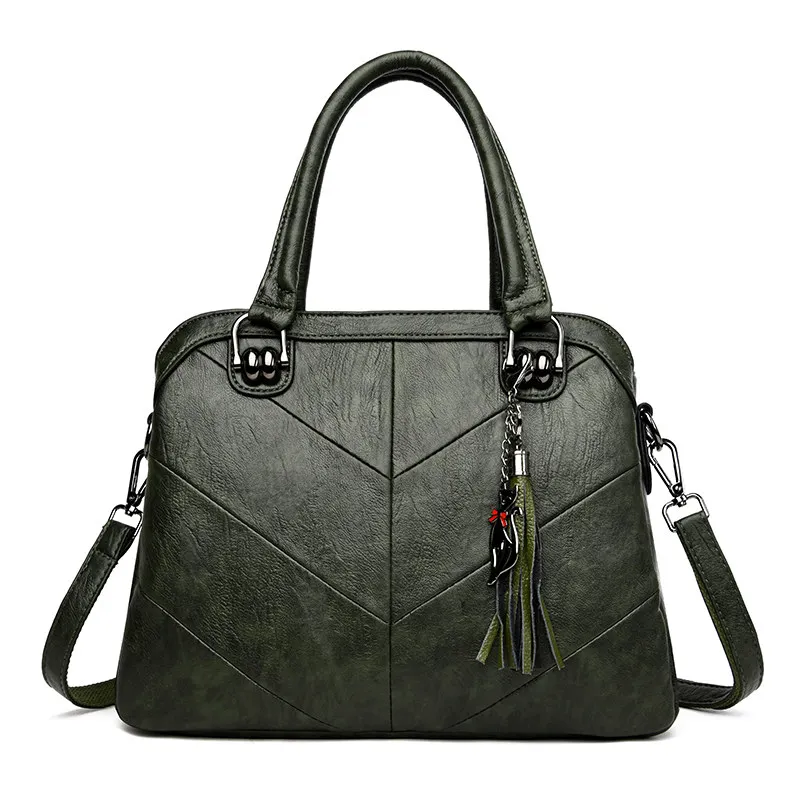 Высококачественные женские роскошные сумки с кисточками, сумки через плечо для женщин, сумка через плечо, женская сумка-мессенджер, сумка-тоут, bolso mujer - Цвет: Green