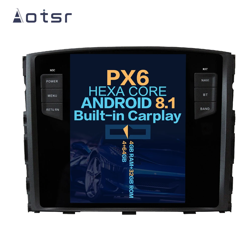 Aotsr Tesla 10," вертикальный экран Android 8,1 автомобильный dvd-плеер gps навигация для MITSUBISHI PAJERO V97 V93 Shogun Montero 2006