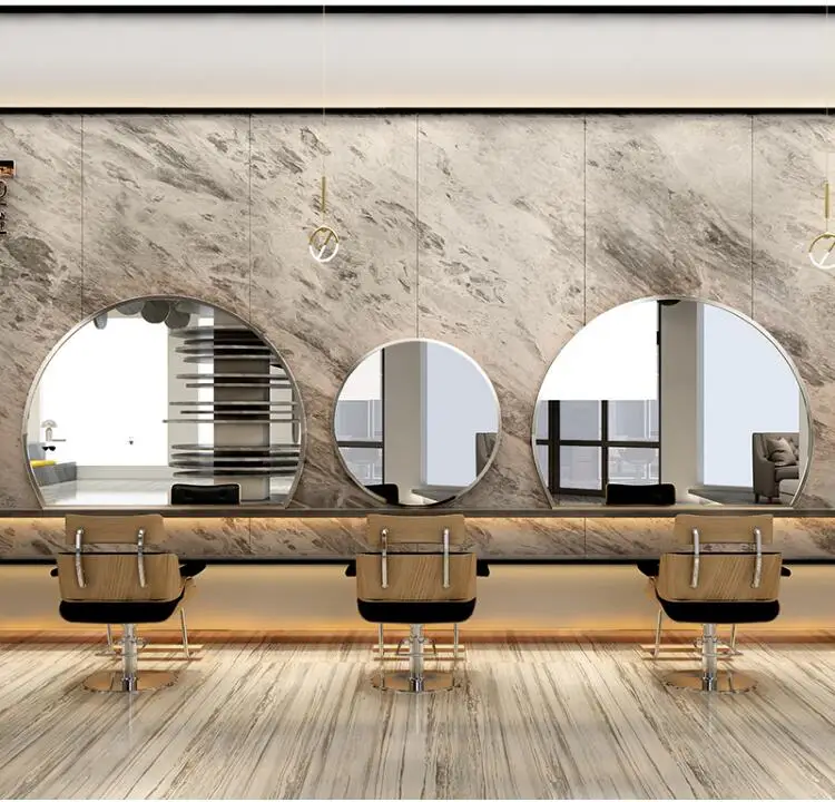 Barber shop hair salon special hair salon mirror table simple wall-mounted cutting mirror perm dyed