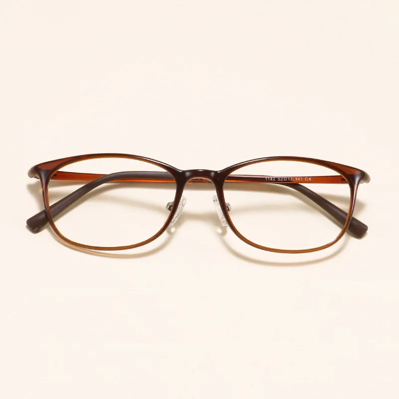 

Width140 Ultra-light Tungsten Carbon Steel Tube Nose Pads Myopic Glasses Unisex Oval Retro Optical Prescription Eyeglass Frame
