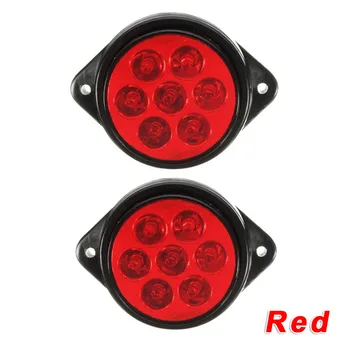 

2pcs LED Side Marker Indicator Lights Clearance Round Lamp 24V Car Truck Trailer Signal Lamps Replacement