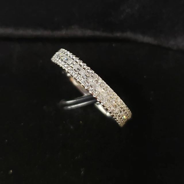 OEVAS 100% 925 Sterling Silver Bridal Rings Set Sparkling Full High Carbon Diamond Wedding Engagement Party Fine Jewelry Gifts Only Small ring