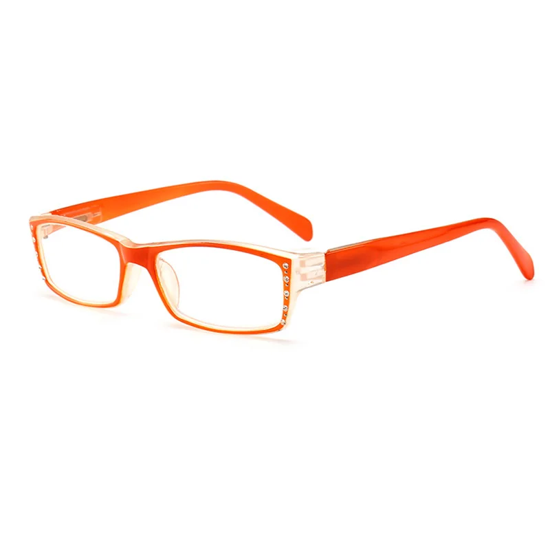 Orange RBENN алмазные очки для чтения женские голубые световые блокирующие очки для пресбиопии модные очки для чтения для дам с диоптрий 1,5 2,5 3,5 4,0 - Цвет оправы: Orange
