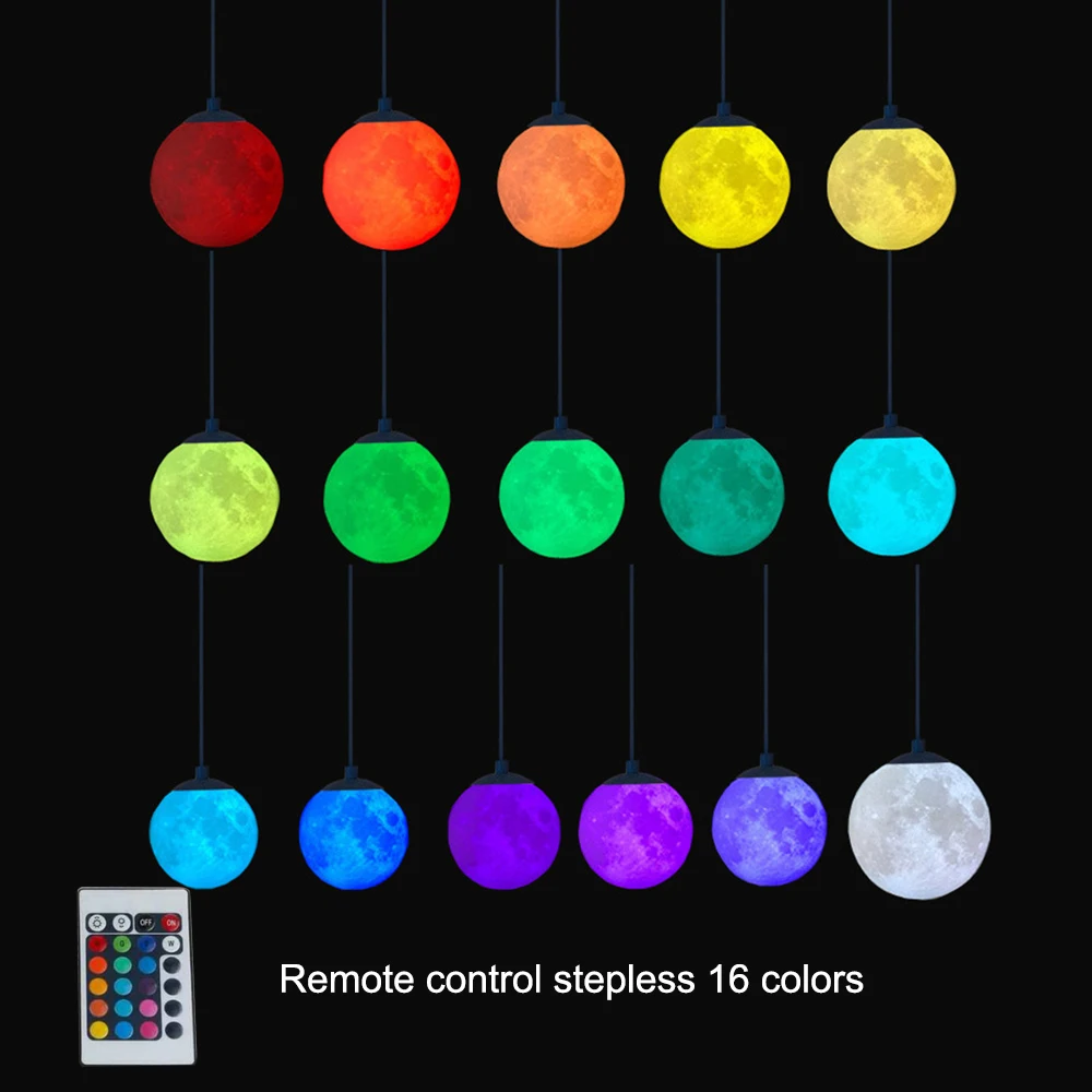 3D Подвесная лампа с Луной, креативный подвесной светильник с планетой, Рождественский домашний декор для детской спальни, гостиной, осветительная арматура