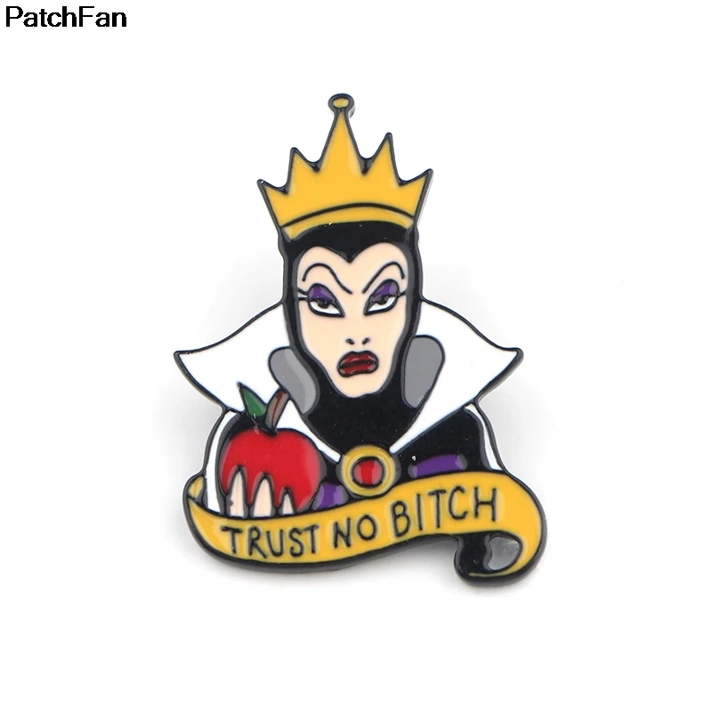 20 шт./лот Patchfan queen цинковый галстук мультфильм забавные булавки броши для рюкзака, одежды для мужчин и женщин шляпа Декоративные значки медали A2444