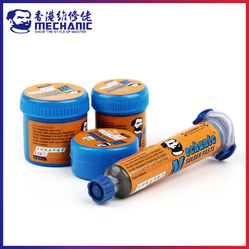 

MECHANIC Original Lead-free Solder Tin Paste 138C Low Temperature Melting Point Welding Flux Cream Sn42/Bi58 Repair BGA Tools