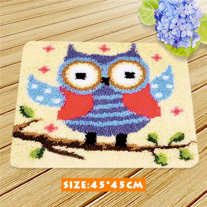 ZD129 45x45cm Набор крючков с защелкой Diy рукоделие коврик Сделай Сам Smyrna Knooppakket диванная форма подушки подарок на день рождения Сова защелка крючок подушка - Цвет: ZD129 45x45cm