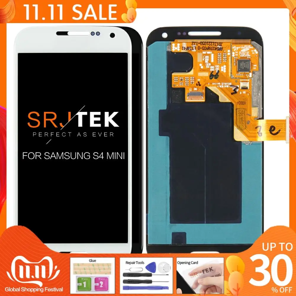 

High Quality 4.3" For Samsung Galaxy S4 Mini LCD i9195 i9190 i9192 LCD Display Touch Screen Digitizer Bezel Frame Full Assembly
