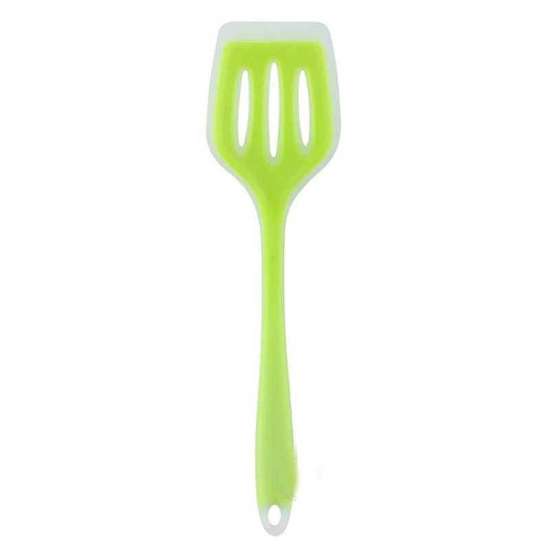 green Korean Version Non Stick Silicone Pot Shovel Cooking Spatula Fried Shovel Flexible Silicone frying Pan Turner Spatula Schop - Цвет: green