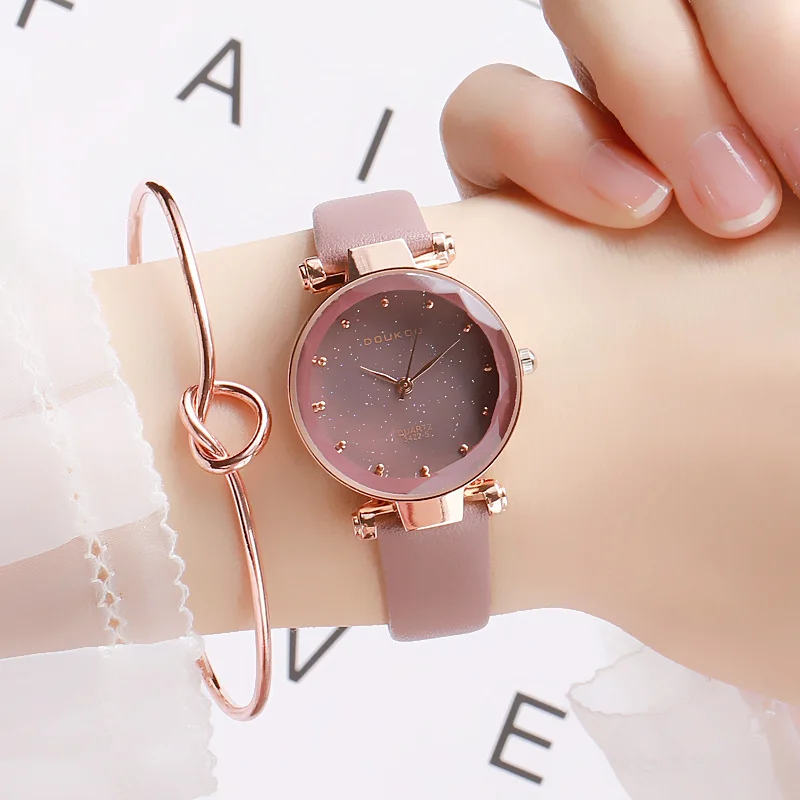 Doukou New Brand Mori Girl Watch Indie Pops Women Quartiz Watch Wristwatch Fashion Black Star Leather Lady Watch For Woman Women S Watches Aliexpress