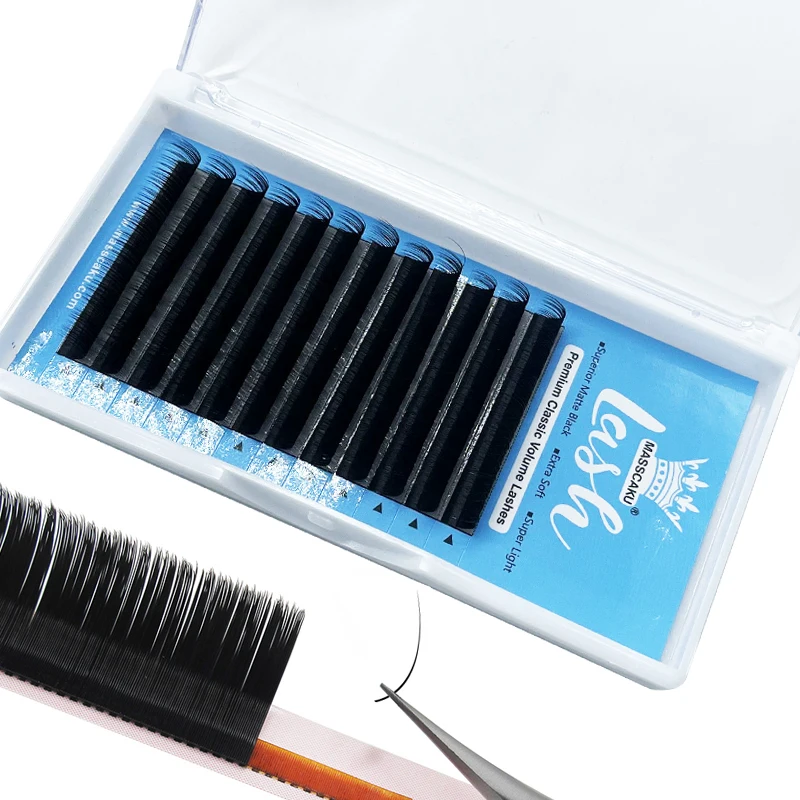 

MASSCAKU eyelash extension makeup cilios 12 rows 8~16 mix individual eyelash natural synthetic mink lashes classical eyelashes