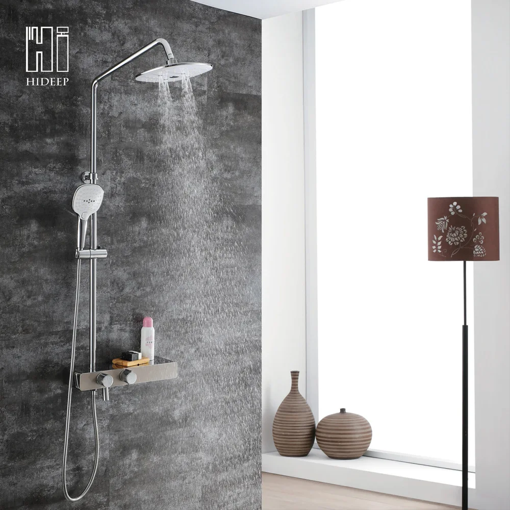 

Hideep Surface Mounted Shower Wall Hanging Three Feature ABS Top Shower Constant Temperature Shower Faucet Manufacturers Direct