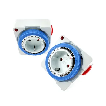 

1pcs 24 Hours Timer Switch Timer Plug in Mechanical Grounded Programmable Smart Countdown Switch Socket Indoor Auto Power off