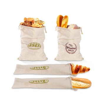 

Baking Bakery Drawstring Bag Storage Kitchen Linen Bread Bags Homemade Reusable
