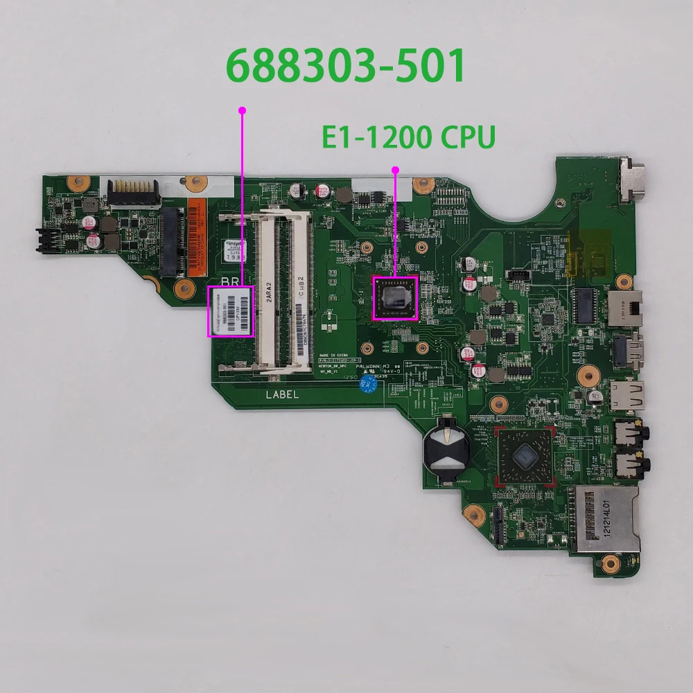 

Genuine 688303-501 688303-001 w E1-1200 CPU 010172W00-600-G Laptop Motherboard Mainboard for HP 2000 CQ58 Series NoteBook PC