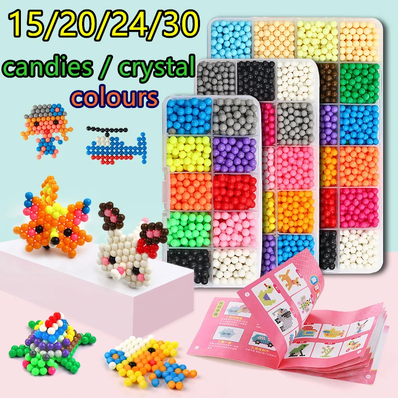 15/20/24/30 сетка DIY распыления воды Magic Бусины Ручной Выделки 3D головоломки для детей Обучающие шарики игрушки для детей заклинание пополнения