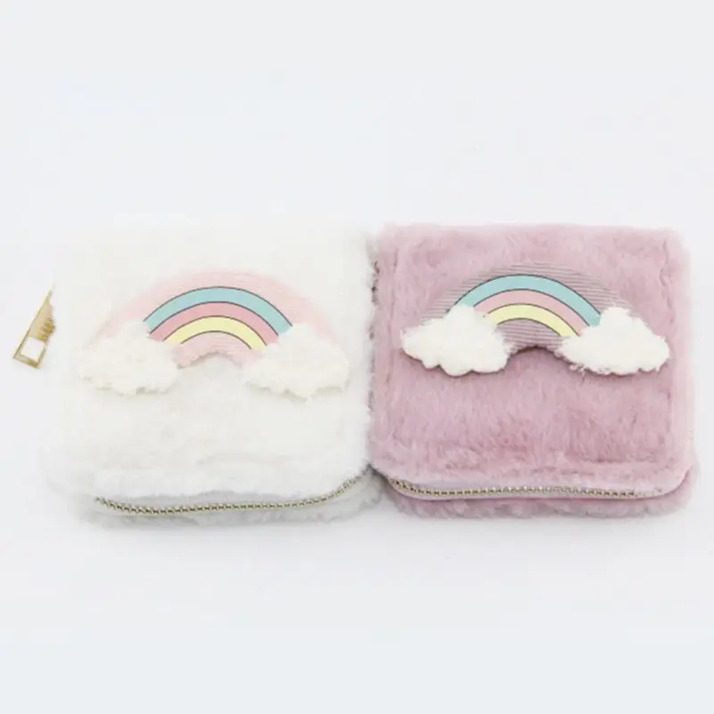 

Women Cute Plush Coin Card Key Wallet Pouch Mini Purse Zipper Small Change Bag