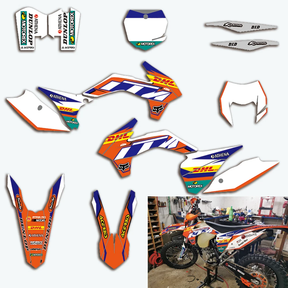 Motorcycle Racing Stickers Decals Graphic For KTM EXC XCW XCFW 125 250 350 450 2014 2015 2016