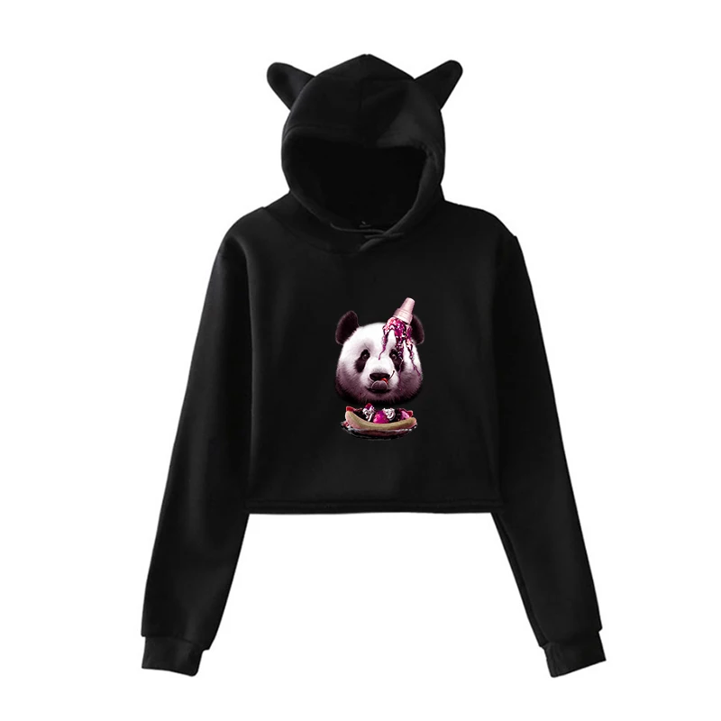Kawaii Panda Harajuku Толстовка уличная толстовка женская розовая одежда толстовки в стиле хип-хоп одежда для девочек зимние топы с длинными рукавами - Цвет: 10