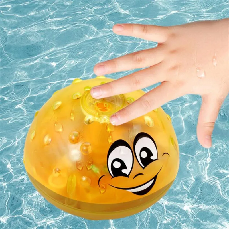 Funny Baby Bath Toys Electric Induction Water Spray Toys for Children Light& Music Rotatable Kids Swiming Pool Play Water Toys