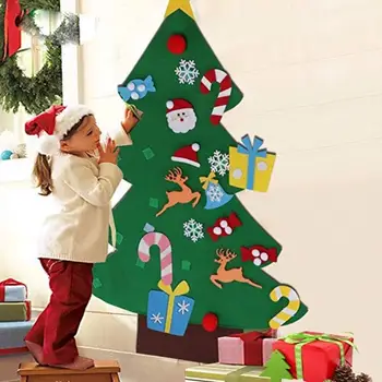

DIY felt Christmas tree family wall hanging decoration Christmas tree children gift Christmas decoration artificial tree toy