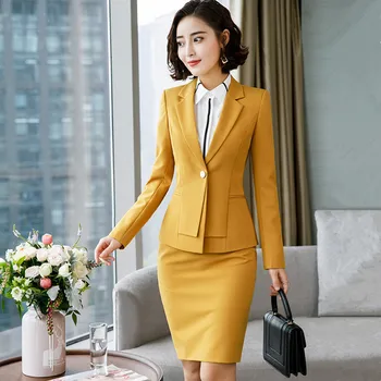 

Woman suits 2 Piece Set for Women Formal Skirt Suit Office Lady Uniform Designs Fashion Business Jacket and Skirt