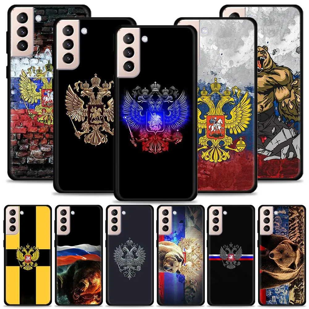 Чехол для Samsung Galaxy S21 S20 Ultra S10 Plus Lite S20FE 5G S10e S9 S8 Edge русские флаги эмблема | Мобильные