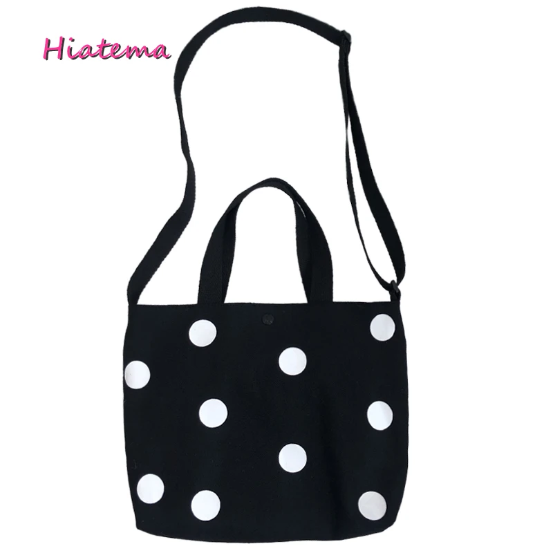 

Hiatema Shopping Bags Tote for Women Lady Polka Dots Canvas Bag Handbag Large Capacity Tote Shoulder Bag