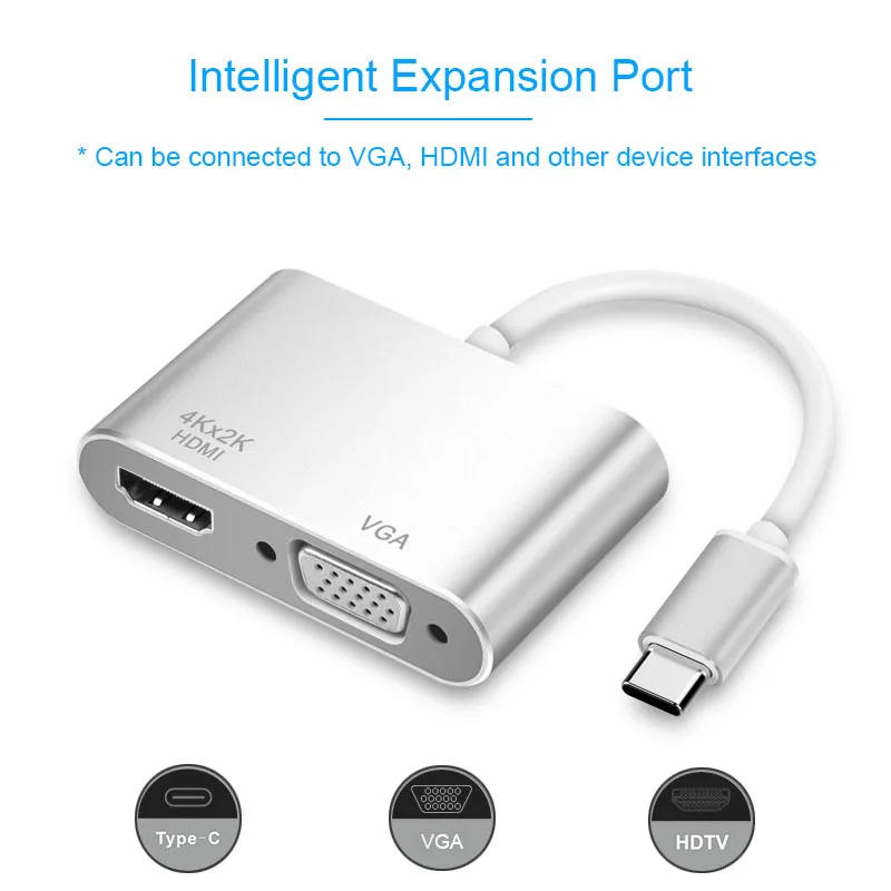 Basix type C концентратор HDMI 4K Thunderbolt 3 для samsung Galaxy S10/S9/S8 huawei mate 20/P30 Pro USB C концентратор HDMI VGA адаптер