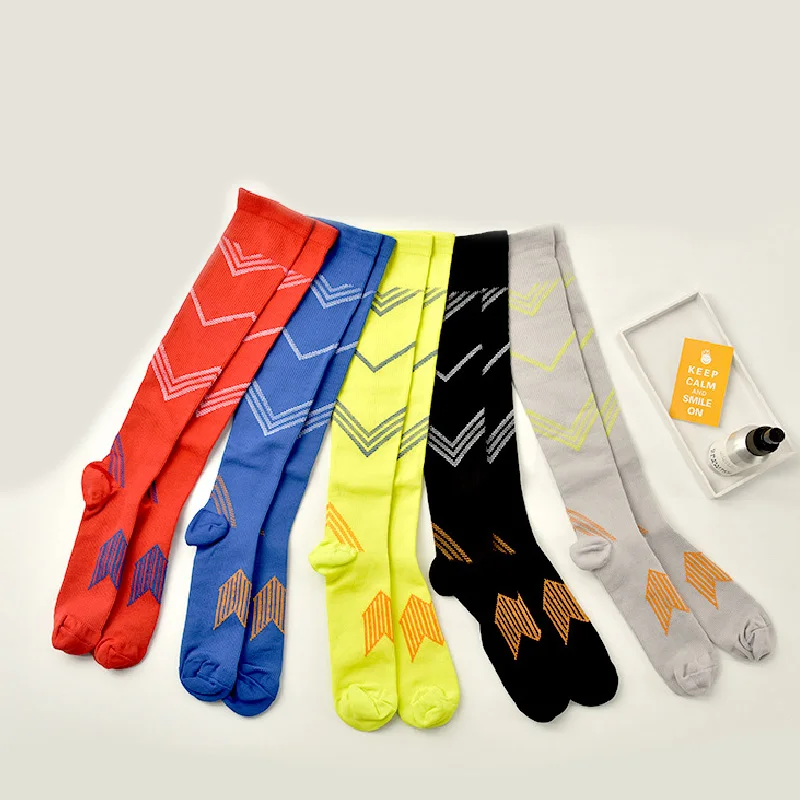 Football Long Socks High Quality Solid Color Cotton Over Knee High