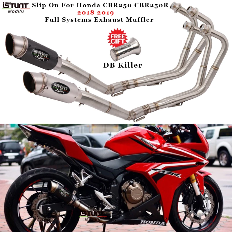 Motorcycle Exhaust Muffler Front Link Pipe Slip On For Honda Cbr250 Cbr250r 18 19 Full Systems Exhaust Escape Modified Exhaust Exhaust Systems Aliexpress